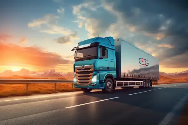 camion société de transport international de marchandises